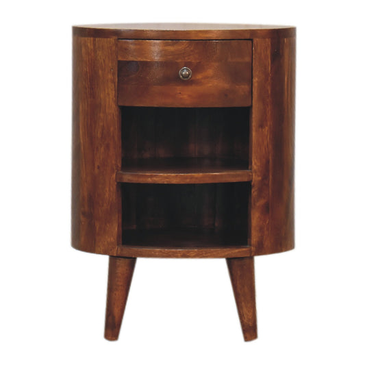 Round Bedside Table Mango Wood