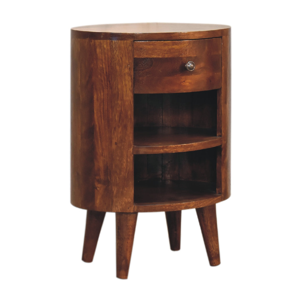 Round Bedside Table Mango Wood