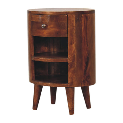 Round Bedside Table Mango Wood