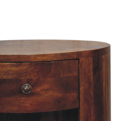 Round Bedside Table Mango Wood