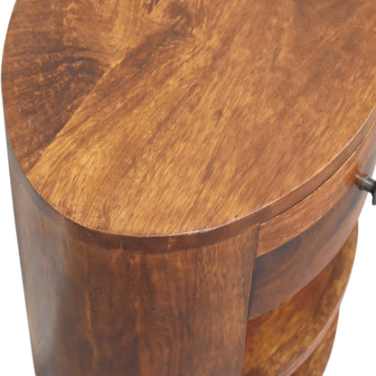 Round Bedside Table Mango Wood