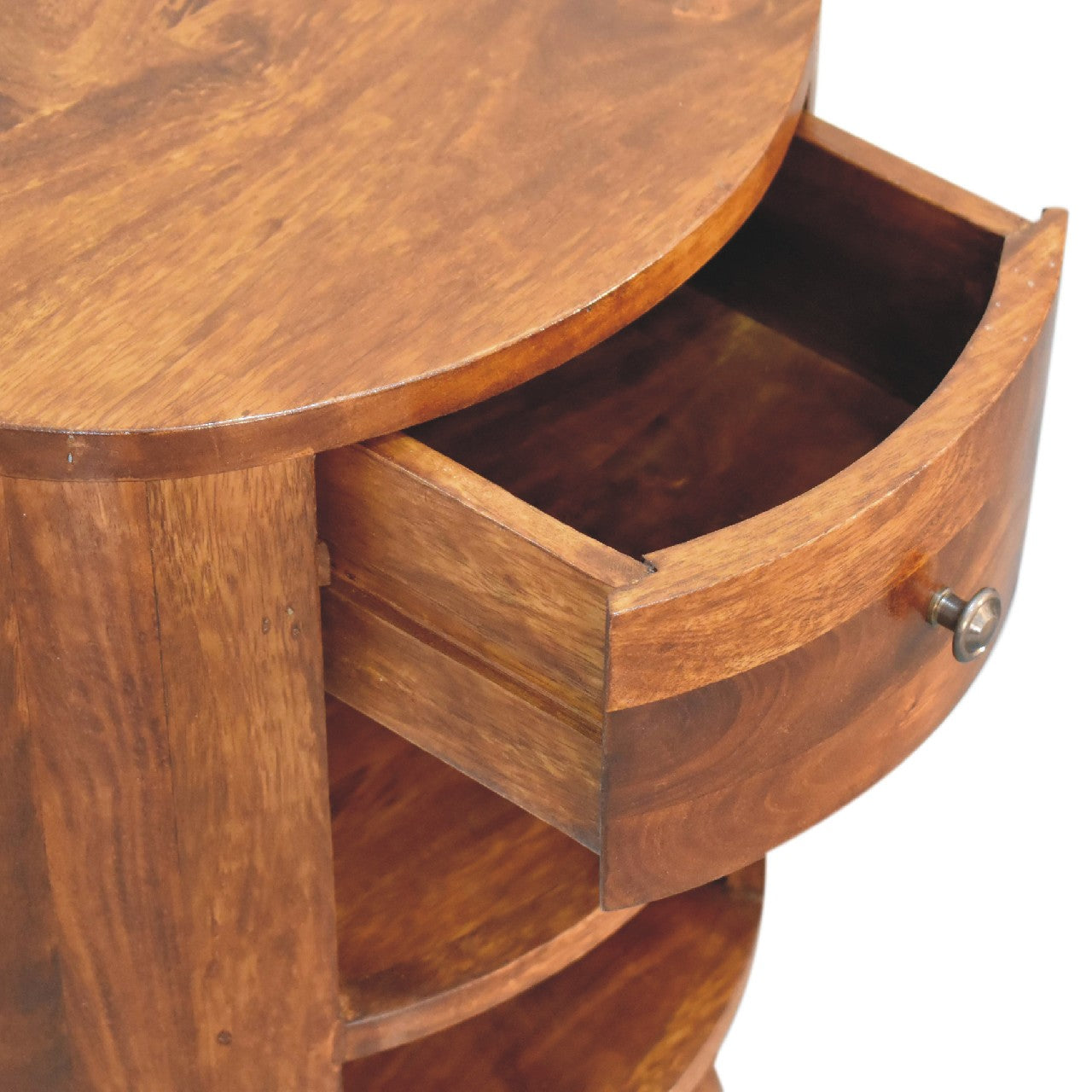 Round Bedside Table Mango Wood