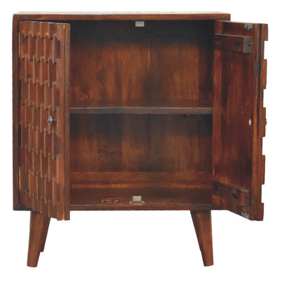 Cabinet made from mango wood pineapple hand carvde