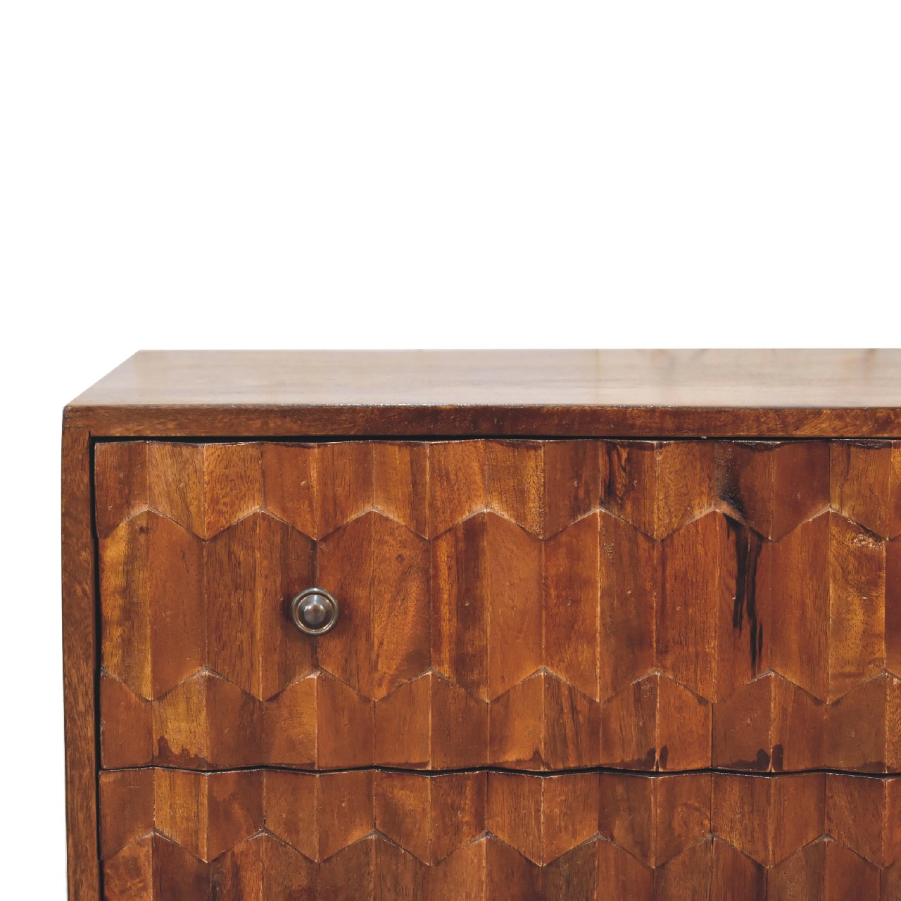 Pineapple Carved Narrow Chest, Chestnut