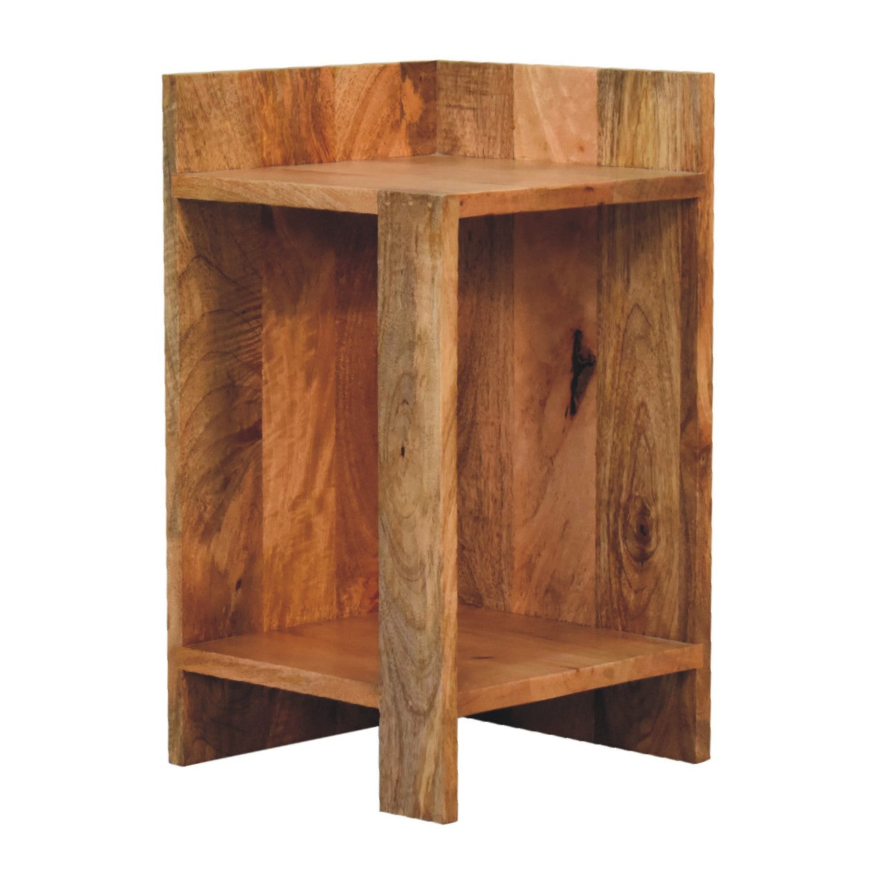 Oak finish bedside table mango wood