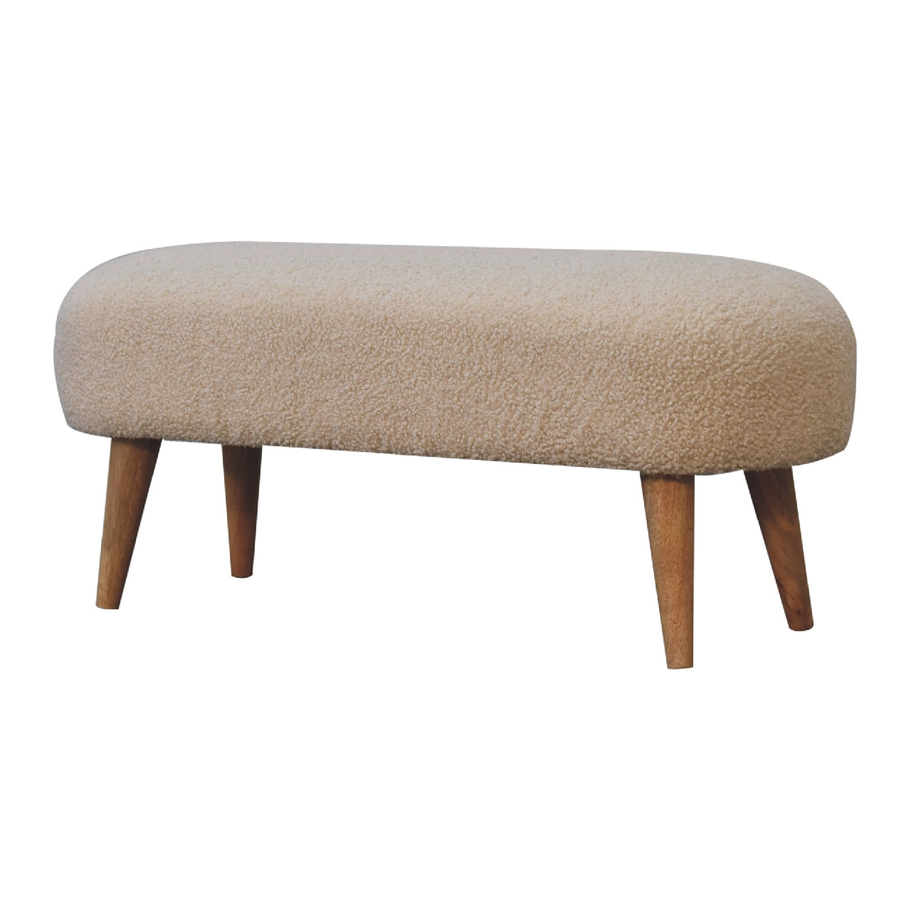 Bouclé mango wood bench