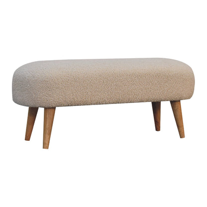 Bouclé mango wood bench