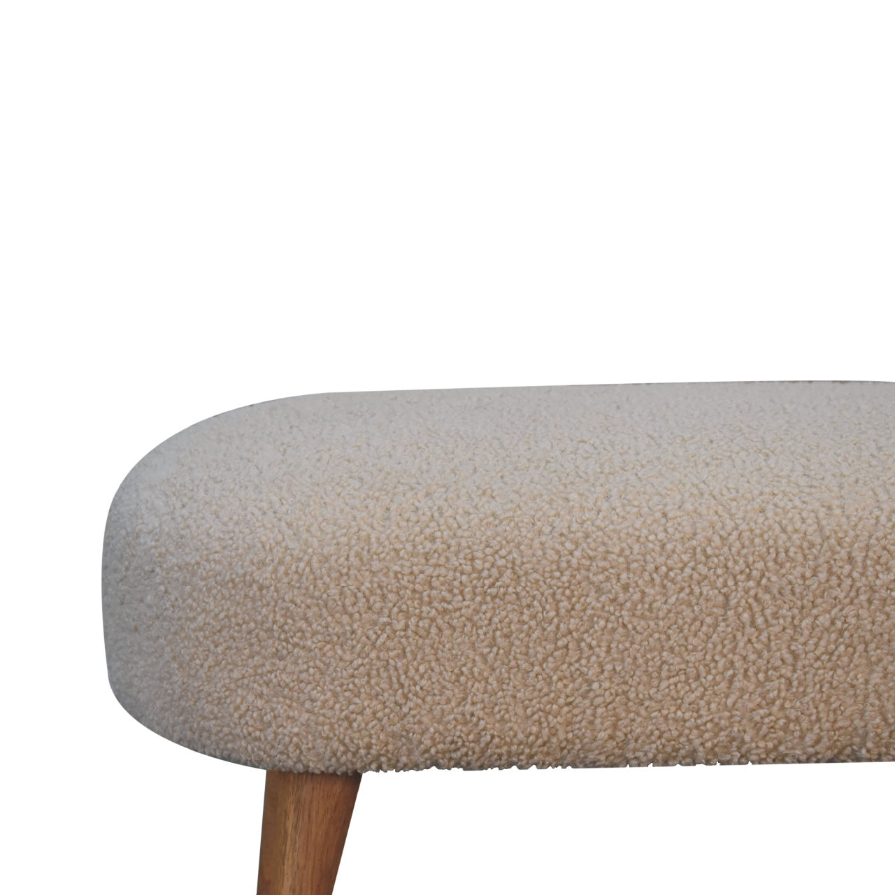 Bouclé mango wood bench