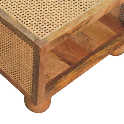 Square coffee table made from mango wood