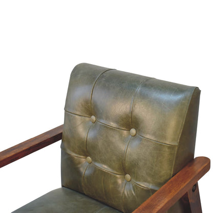 Buffalo Leather Armchair, Olive