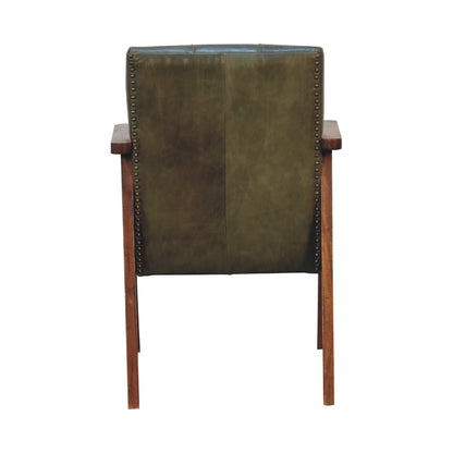 Buffalo Leather Armchair, Olive