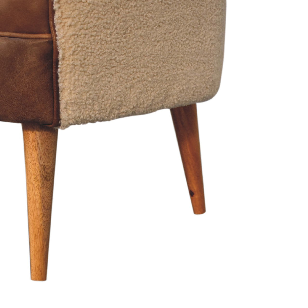 Buffalo leather cotton and mango wood chair