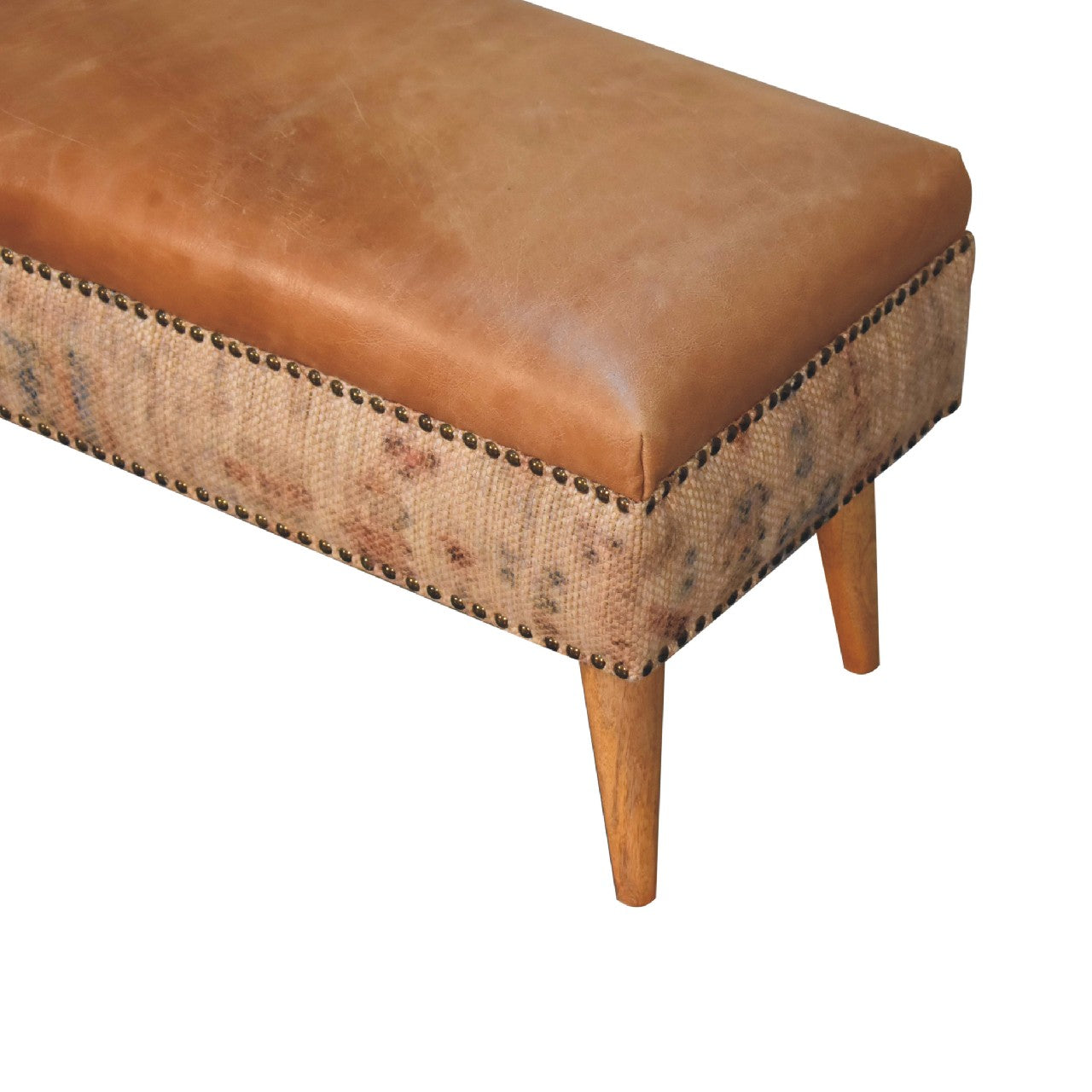 Buffalo Leather & Durrie Bench