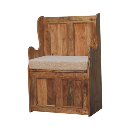 Boucle Monks Storage Bench