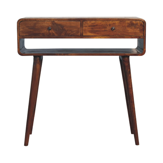 Console table made from solid mango wood