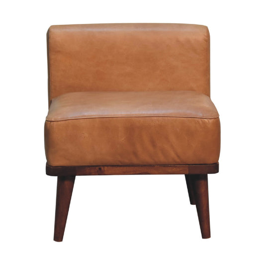 Leather and mango wood chair