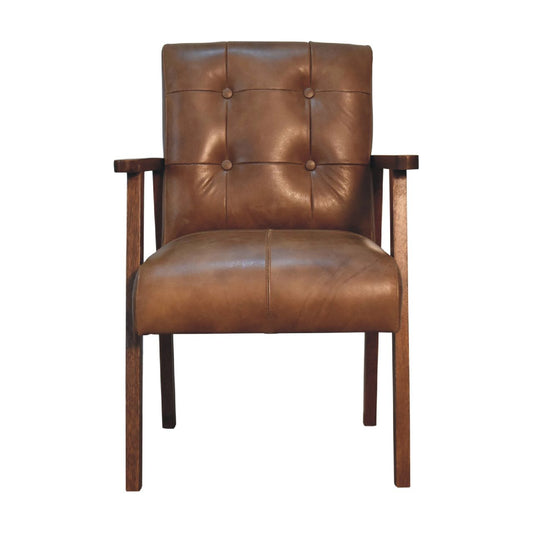 Buffalo leather and mango wood Armchair