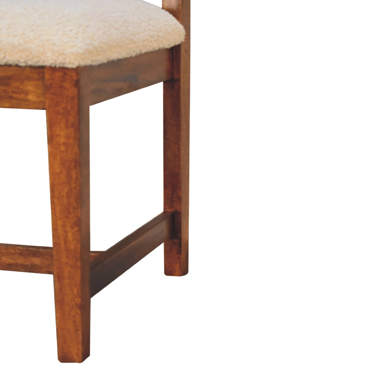 Rattan dining chair boucle and mango wood