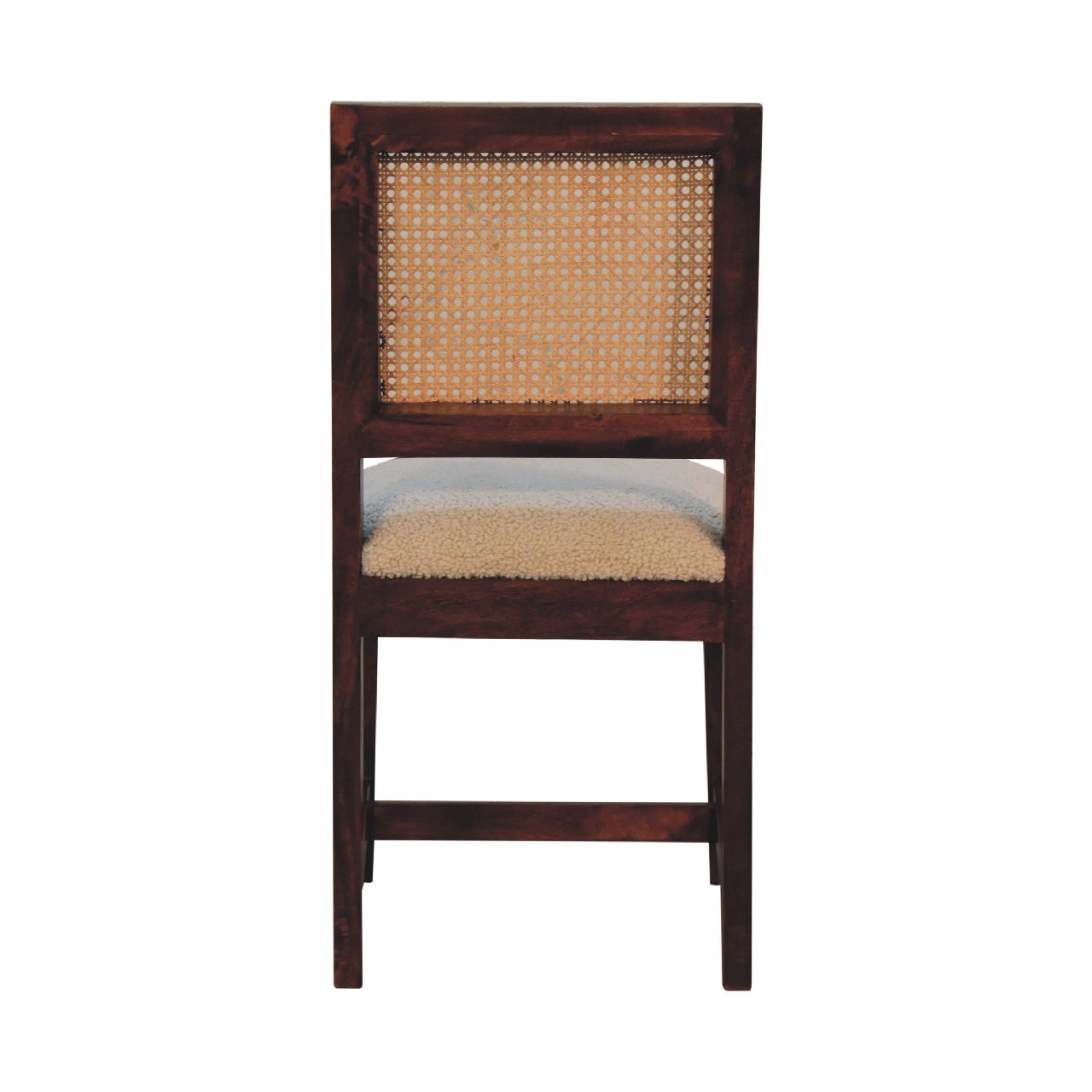 Rattan dining chair boucle and mango wood