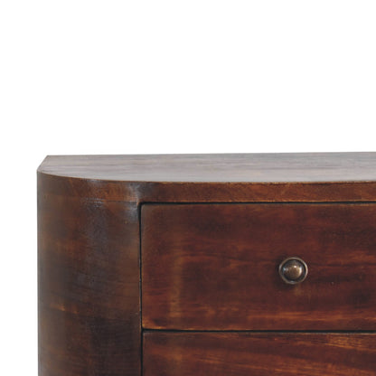 Wall mounted bedside table chestnut finish mango wood