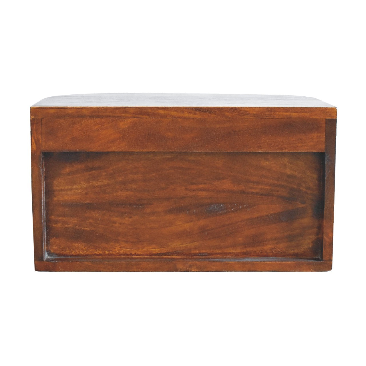 Wall mounted bedside table chestnut finish mango wood