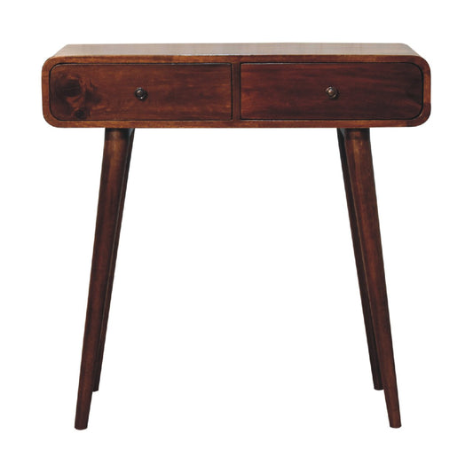 Chestnut finish mango wood console table