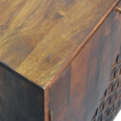 Chestnut finish cabinet mango wood