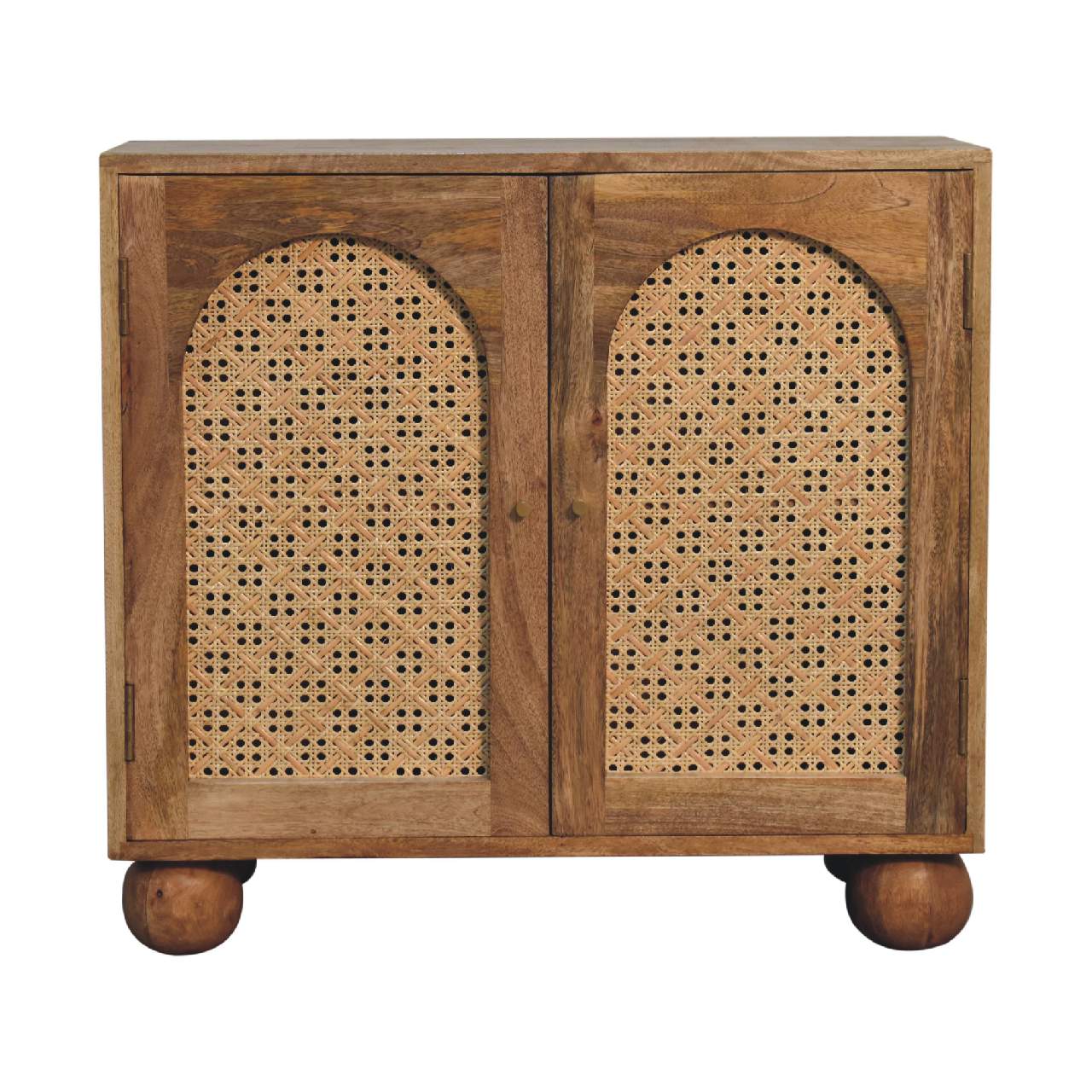 Rattan Sideboard ball legs mango wood