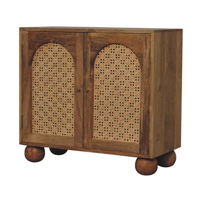 Rattan Sideboard ball legs mango wood