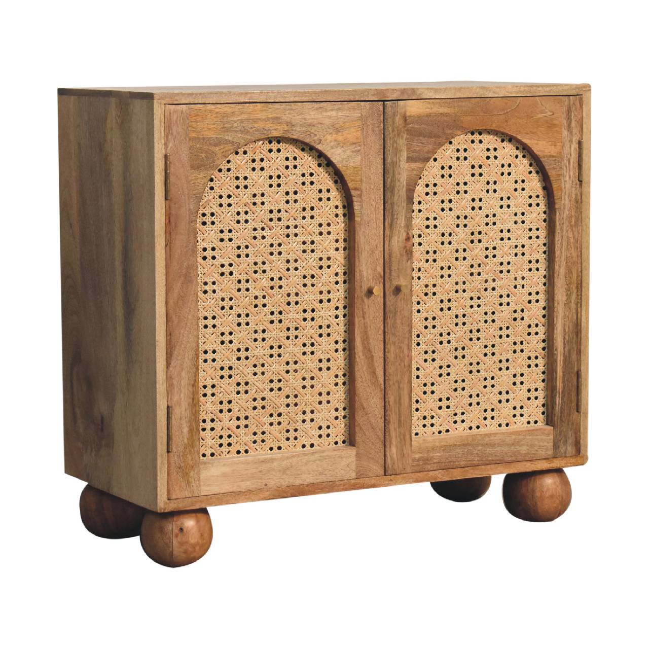 Rattan Sideboard ball legs mango wood