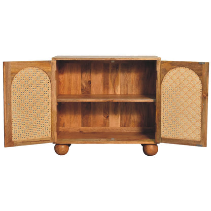 Rattan Sideboard ball legs mango wood