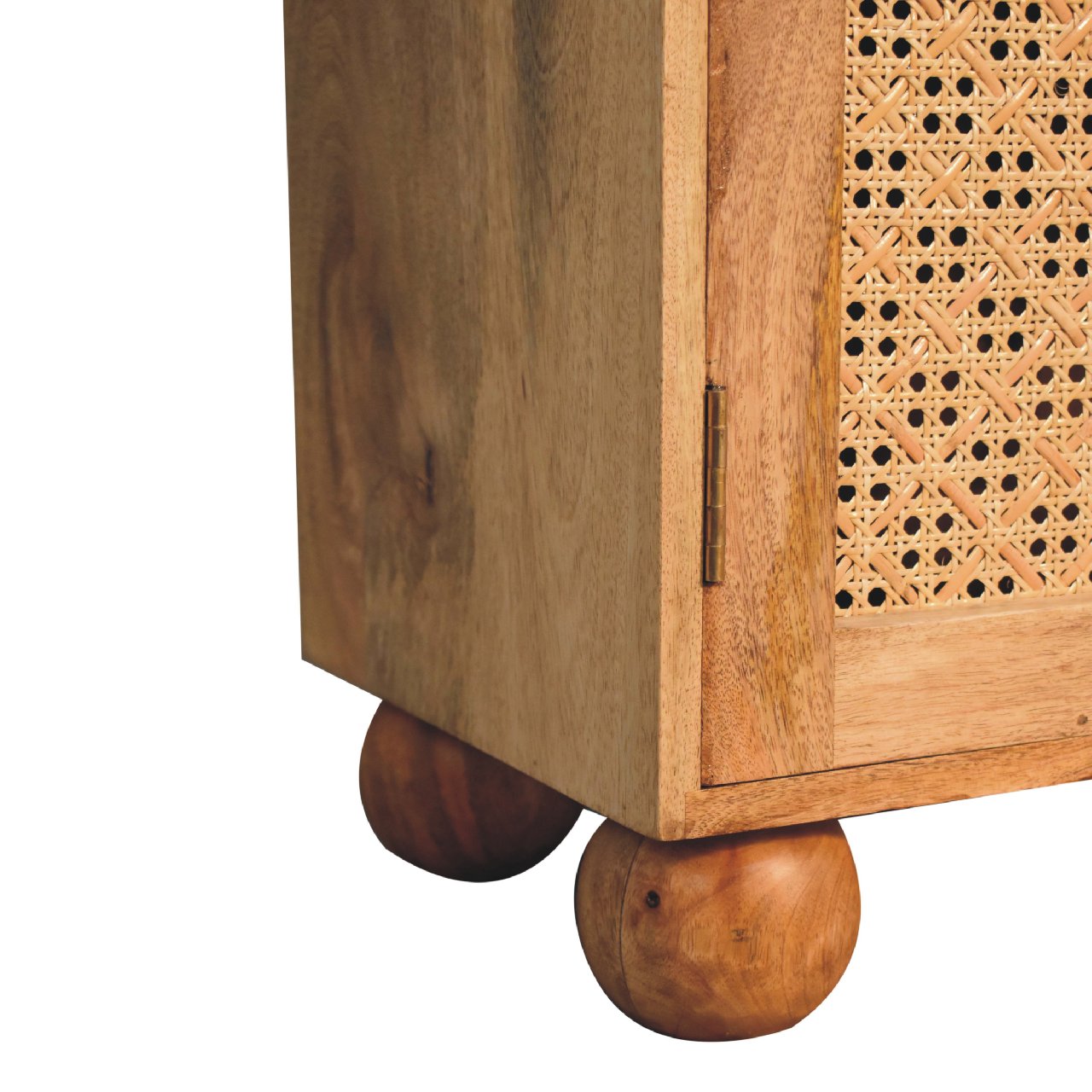 Rattan Sideboard ball legs mango wood