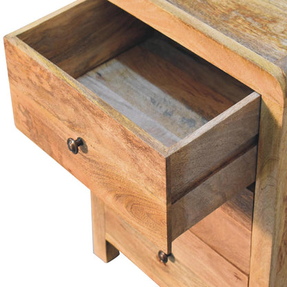 Bedside table from mango wood with 3 drawers