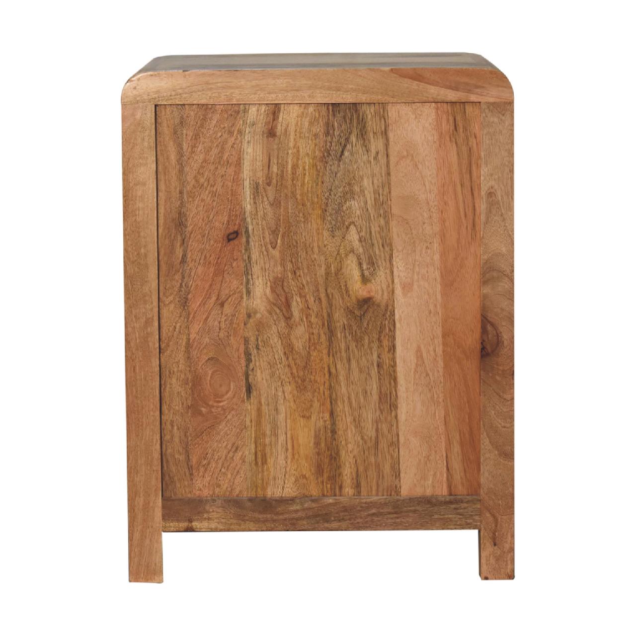 Bedside table from mango wood with 3 drawers