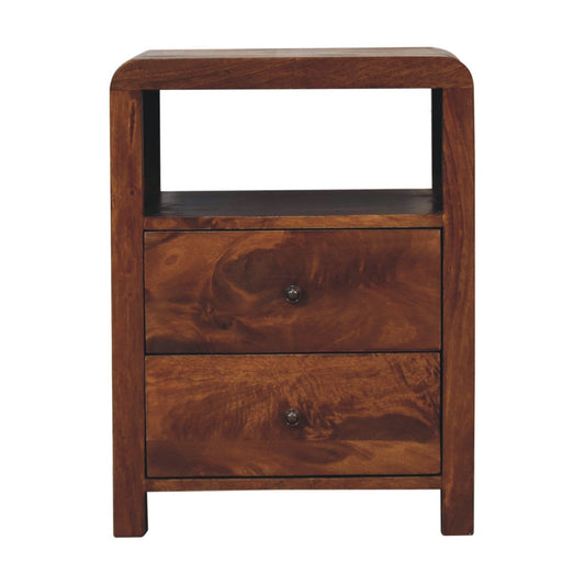 Aspen 2 Drawer Nightstand, Chestnut