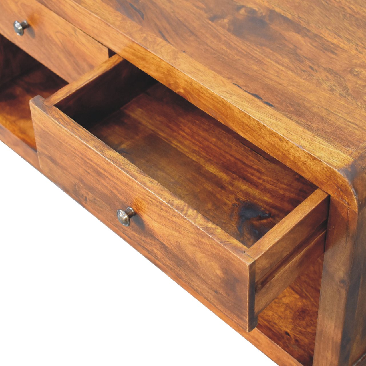 Coffee table made from mango wood with 4 drawers