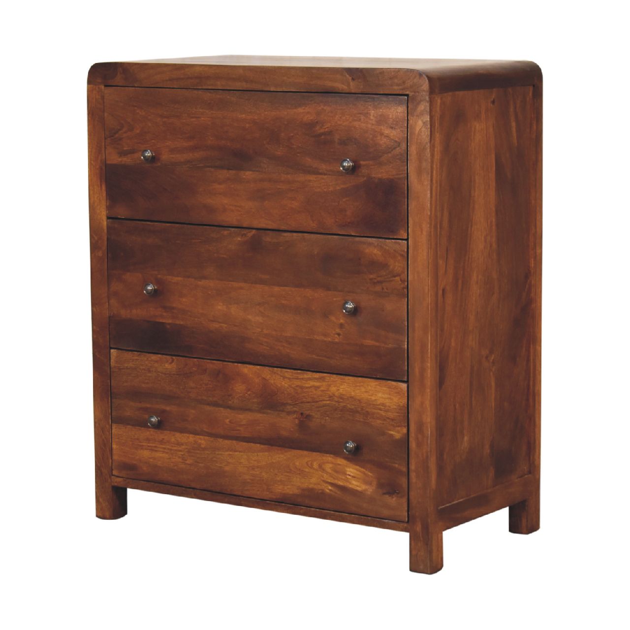 3 Drawer chest mango wood chestnut finish