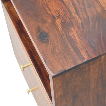 Mango wood bedside table with drawers