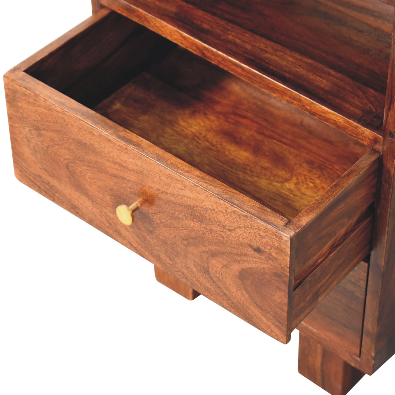 Mango wood bedside table with drawers