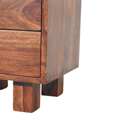 Mango wood bedside table with drawers