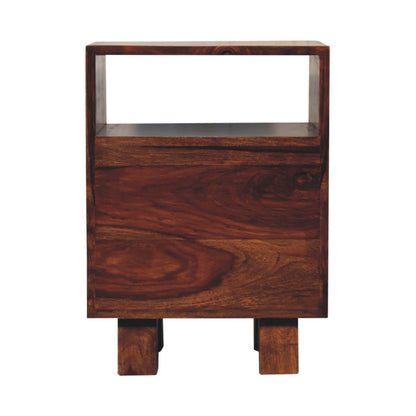 Mango wood bedside table with drawers