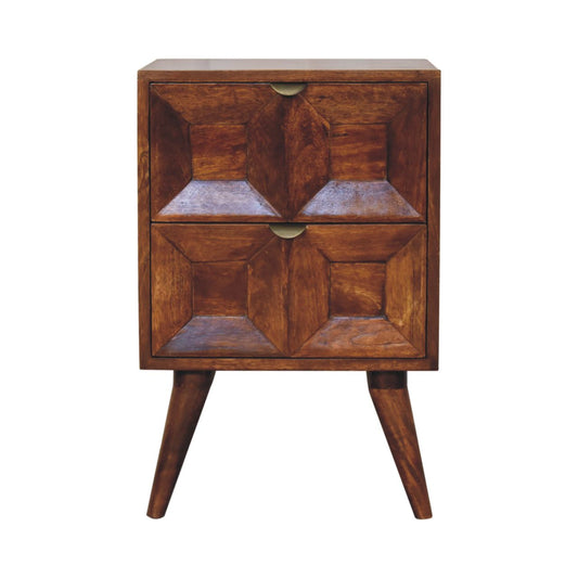 Quad mango wood bedside table