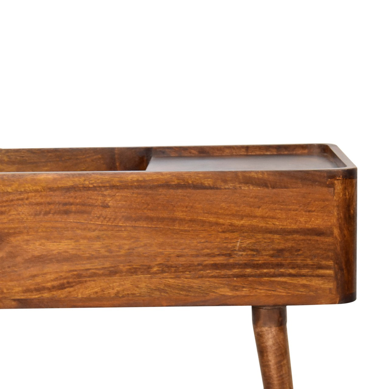 Console table made from mango wood chestnut finish