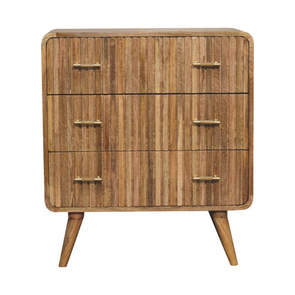 Mango wood chest of drawers with 3 drawers