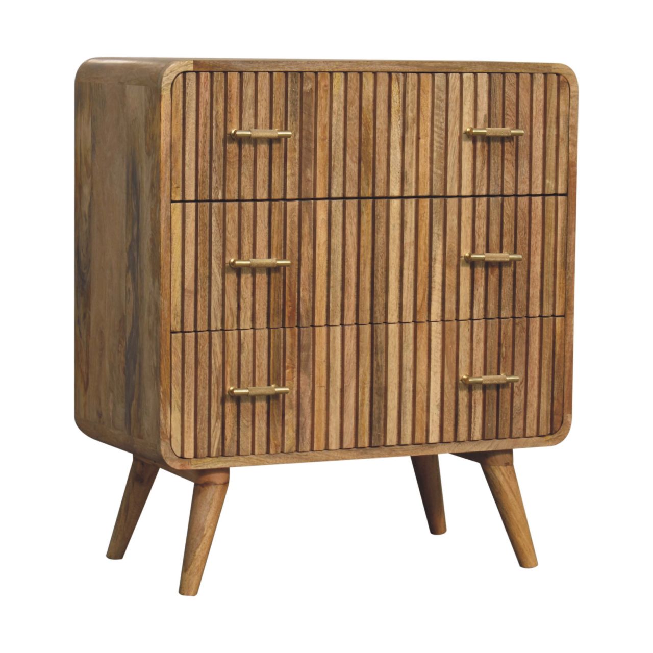 Mango wood chest of drawers with 3 drawers