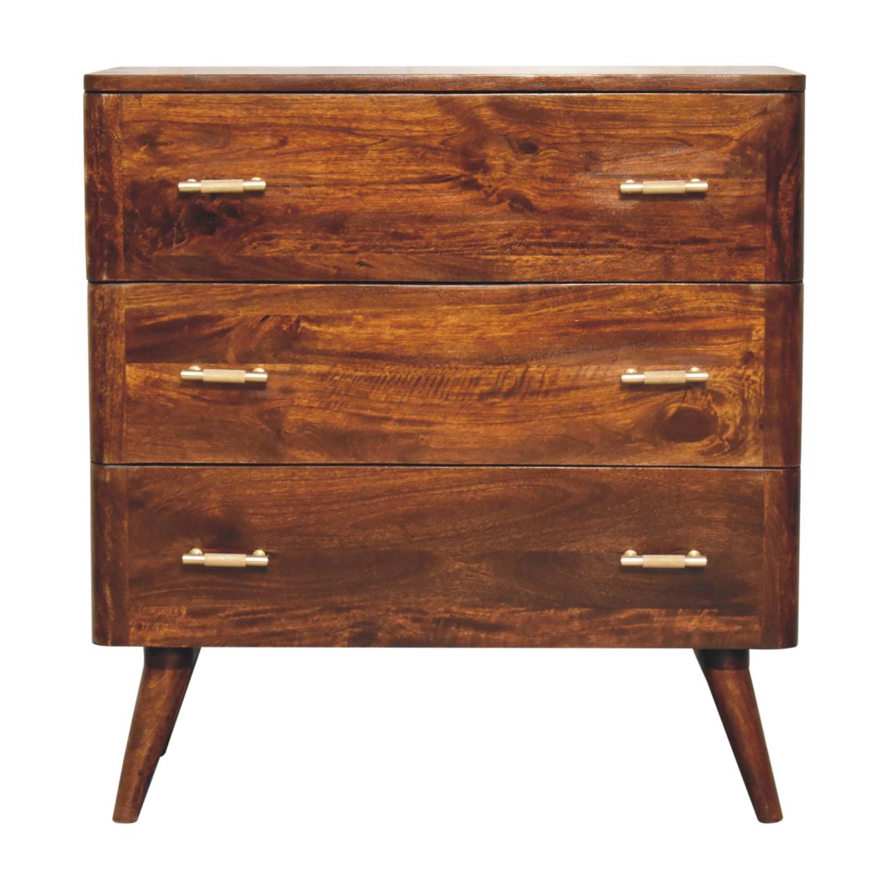 3 Drawer mango wood chest of drawers