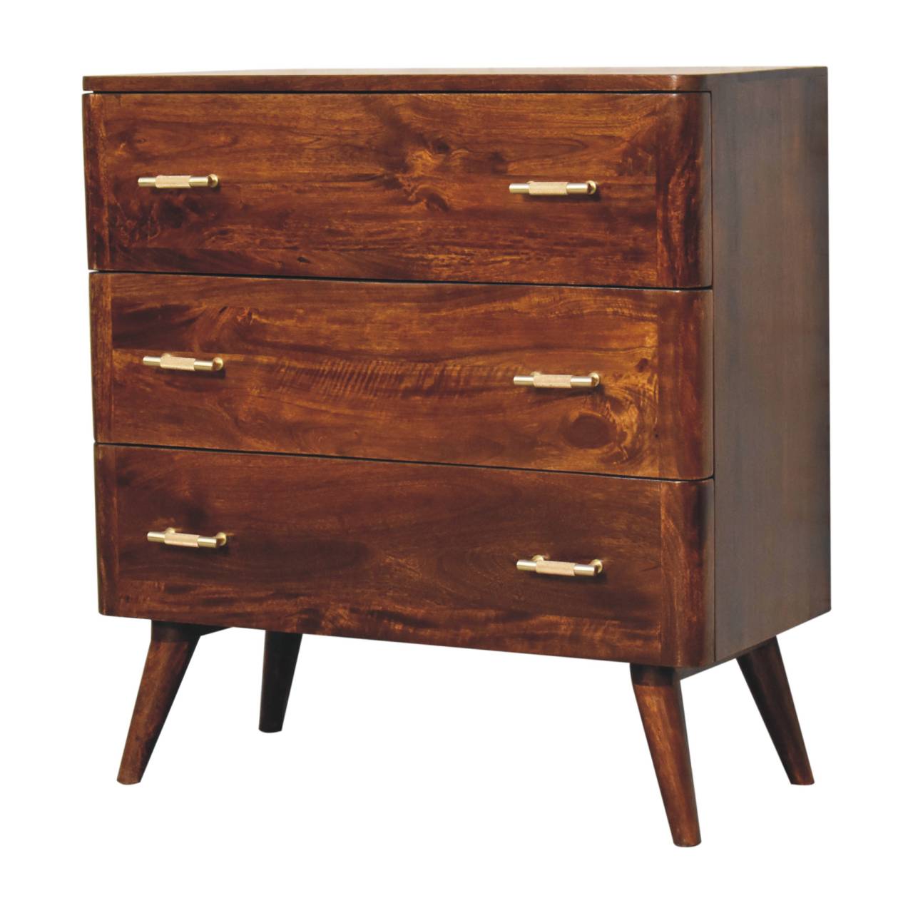 3 Drawer mango wood chest of drawers