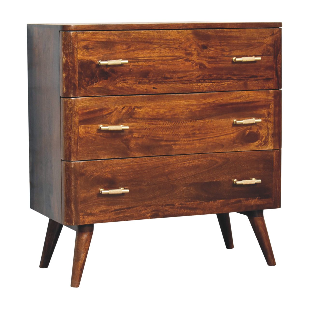 3 Drawer mango wood chest of drawers