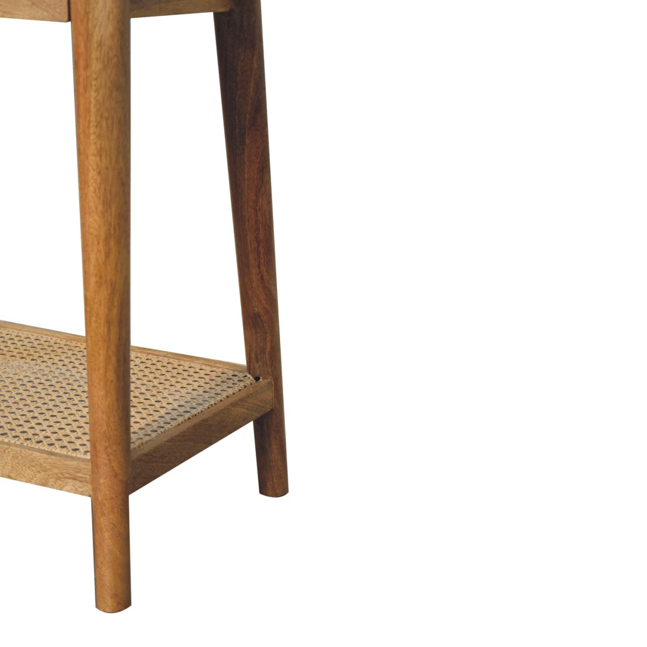 Rattan side table mango wood