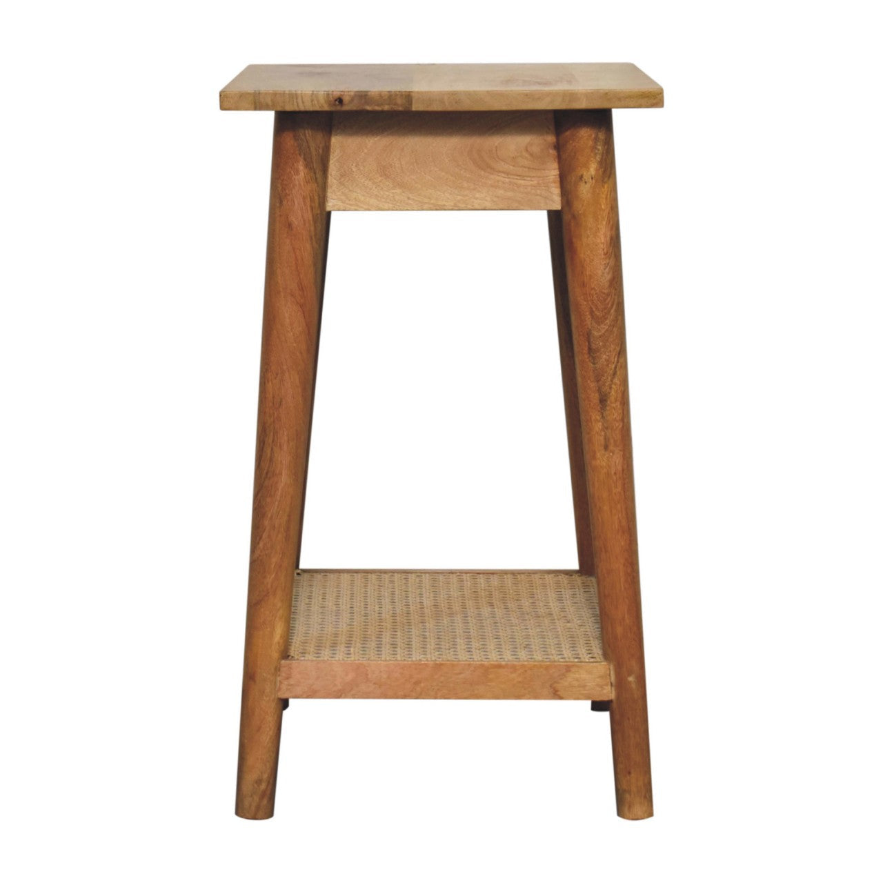 Rattan side table mango wood